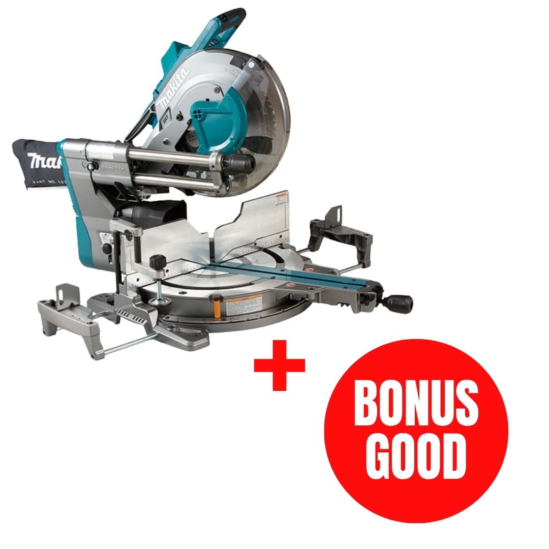 Makita MAK-LS003GZ-JL26PROMO 40V MAX 12in Dual Bevel Sliding Compound Miter Saw Bare Tool + Bonus