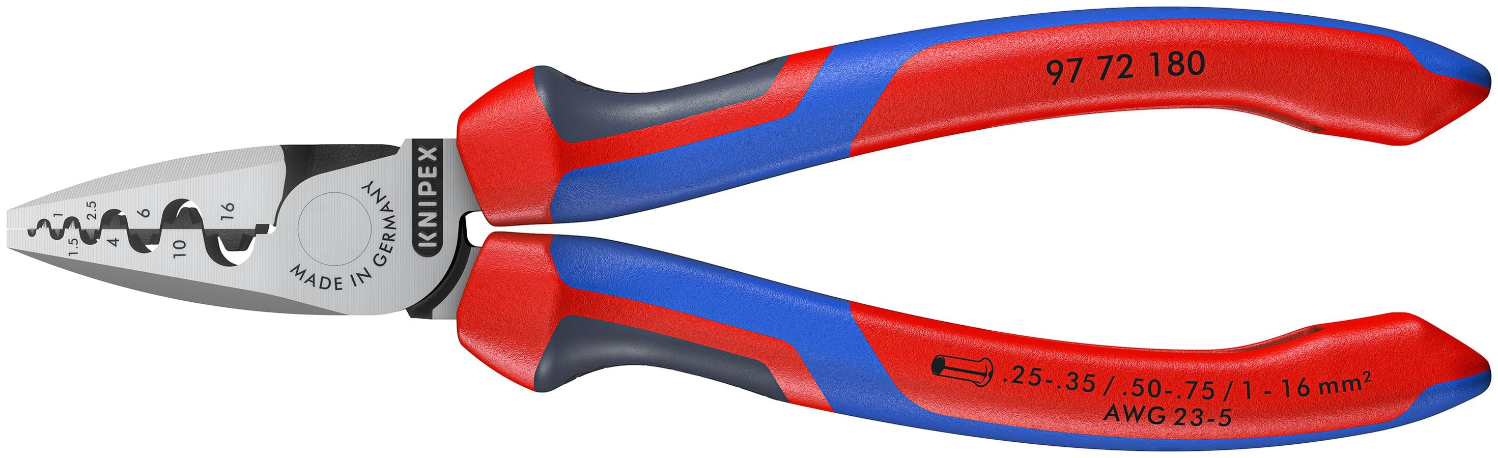 Knipex KNIP-9772180 7 1/4in Crimping Pliers for Wire Ferrules