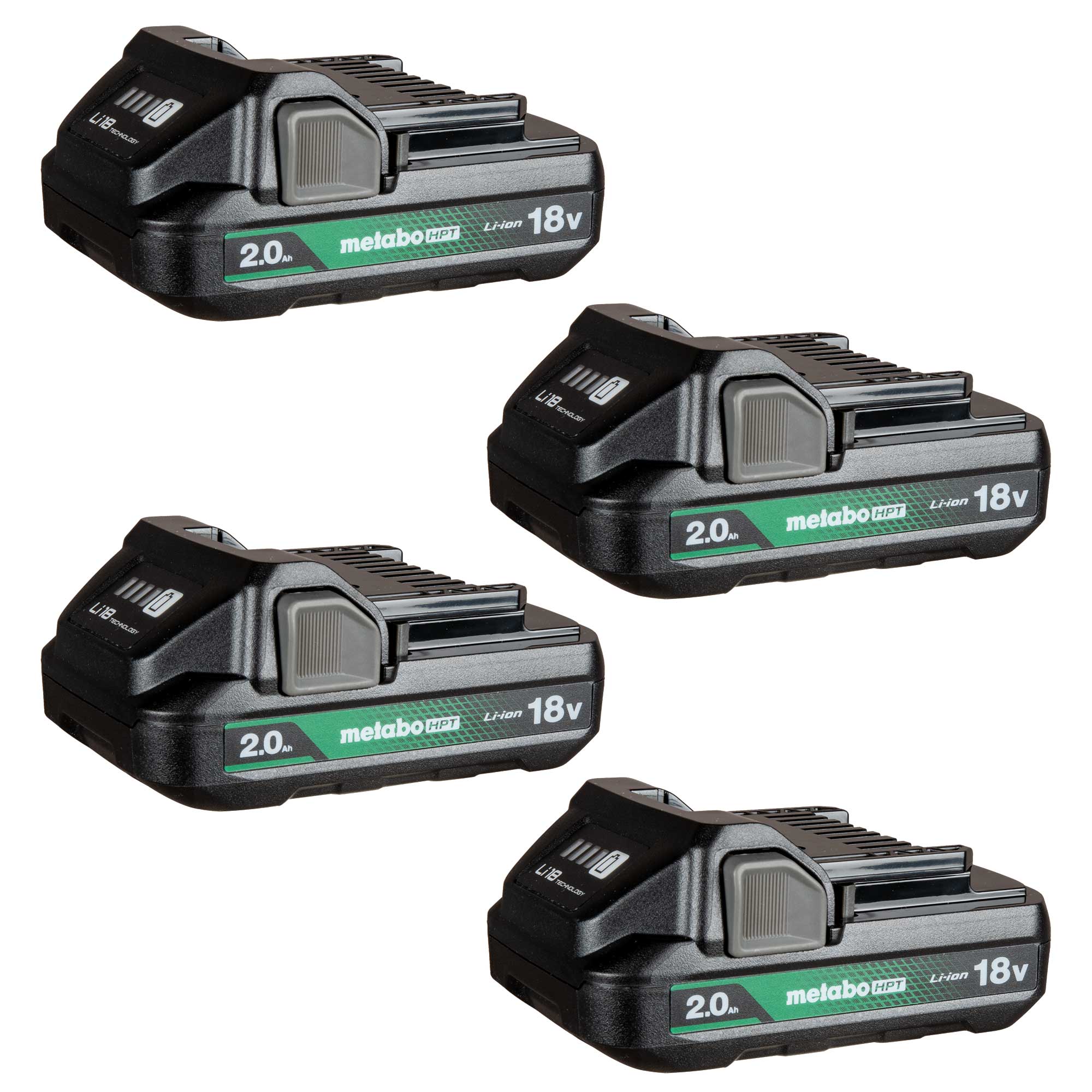 Metabo HPT HPT-382310M 18V 2.0Ah Lithium-Ion Battery with Fuel Gauge 4-Pack