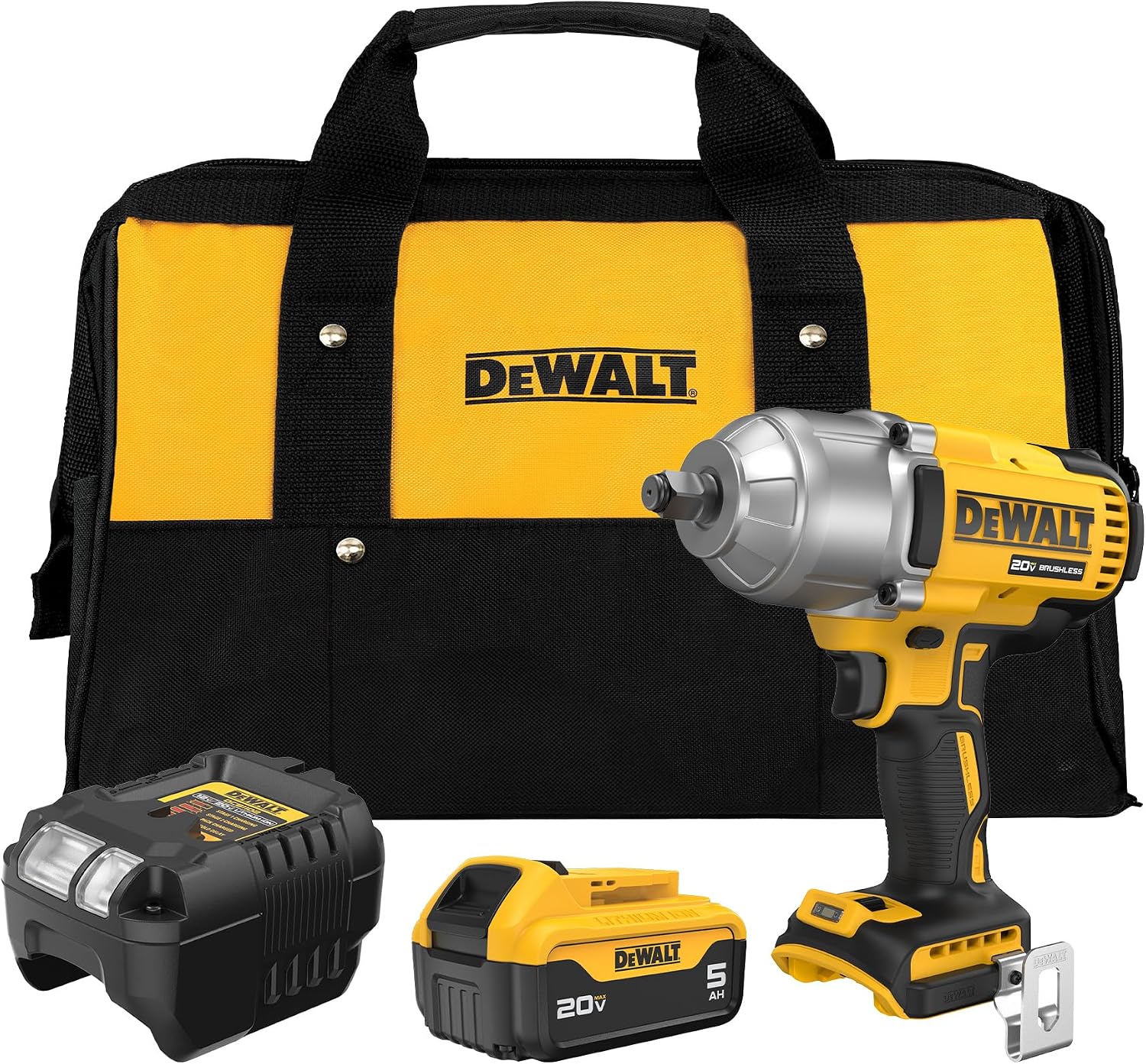 DEWALT DEW-DCF900P1 20V MAX XR Brushless 1/2in High Torque Impact Wrench 5.0Ah Kit