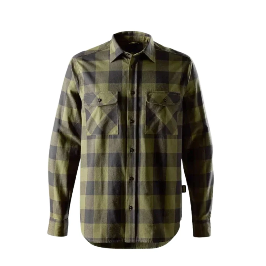 Snickers Workwear SNI-85163104XXX 8516 Flannel Checked Shirt Khaki - Green/Black
