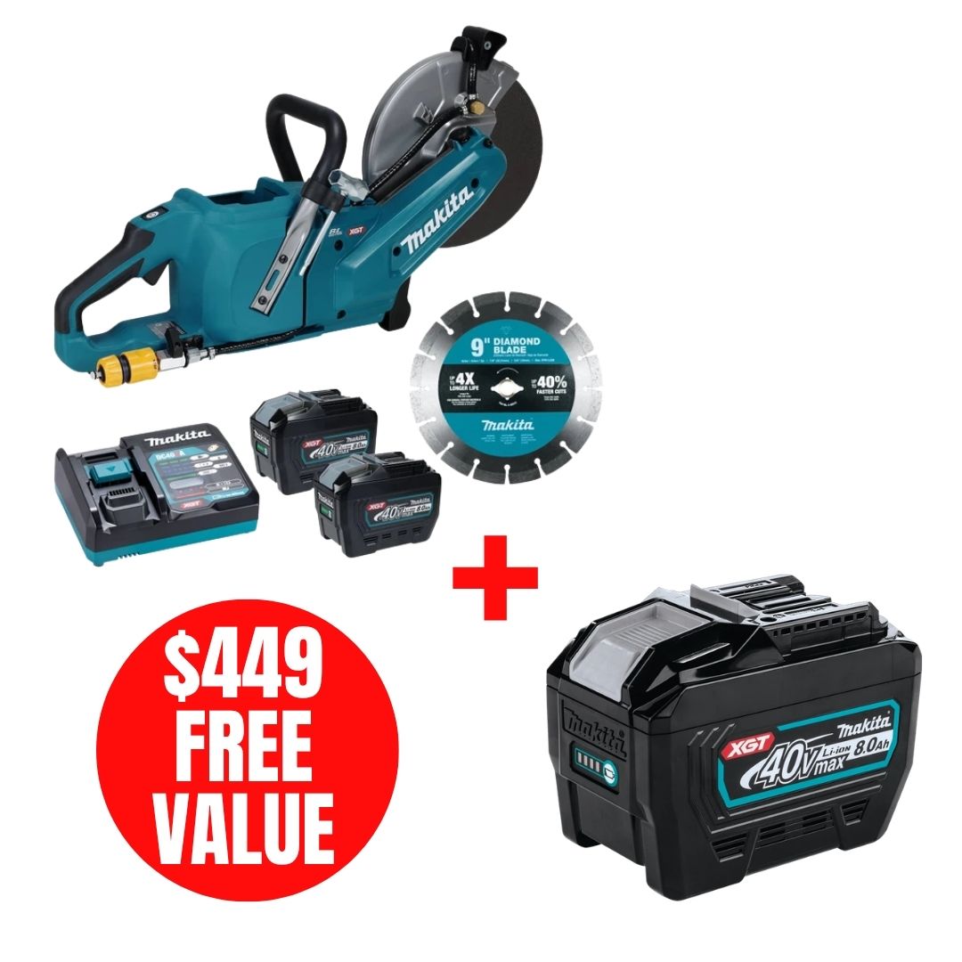 Makita MAK-CE003GL201-BL4080F 40V MAX XGT Brushless 230mm Power Cutter Kit + XGT High Power 8.0Ah Battery