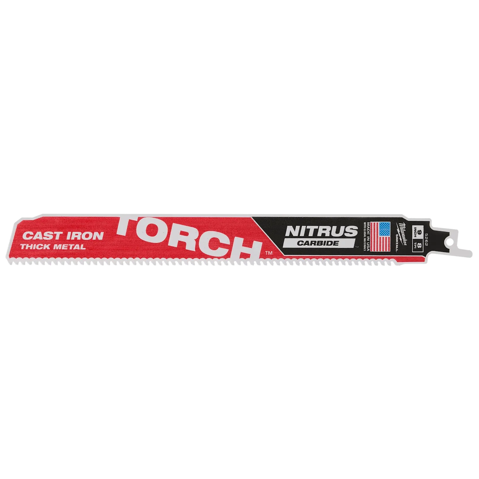 Milwaukee MIL-48-00-526X1PKCAN The TORCH with NITRUS CARBIDE 8TPI SAWZALL Blade for Cast Iron 1pk