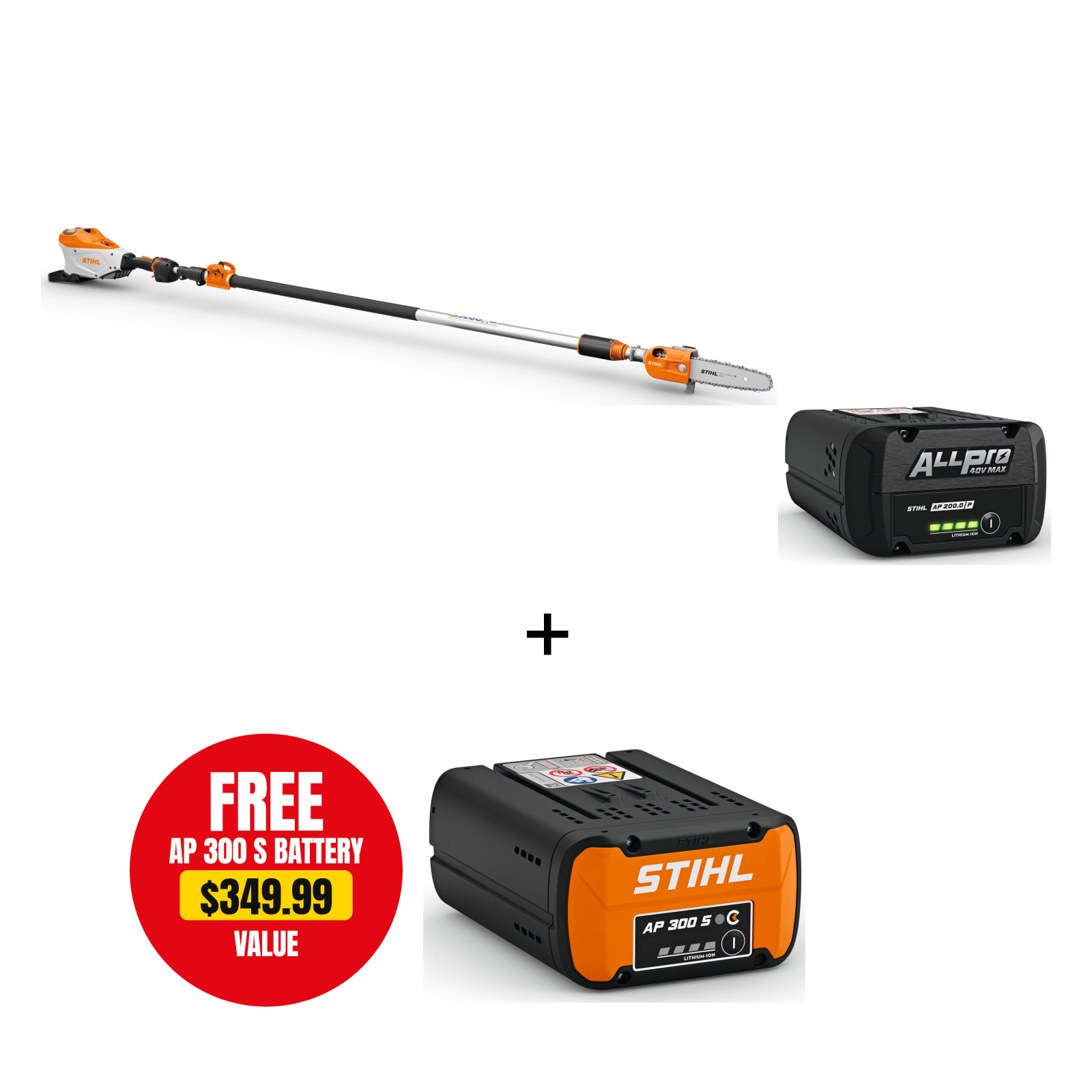 STIHL STIHL-HTA135-AP200P HTA 135 Battery Pole Pruner 10in Kit with AP 200 P 6Ah Battery