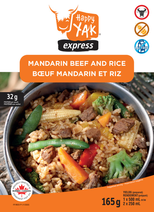 Happy Yak - Mandarin Beef and Rice (gluten free, lactose free)