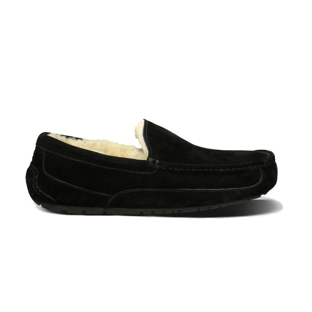 UGG Ascot Slipper Black Suede Mens 5775