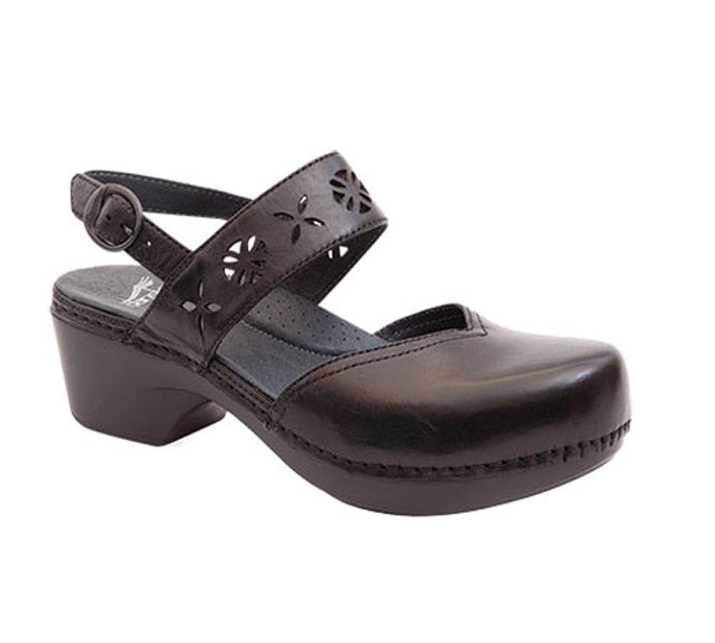 Dansko Women's Trista Ankle Strap Clog Black Discount Dansko
