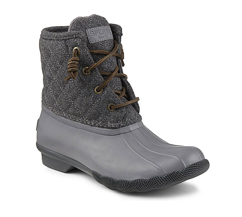 Sperry Women's Saltwater Quilted Wool Duck Boot Grey Discount