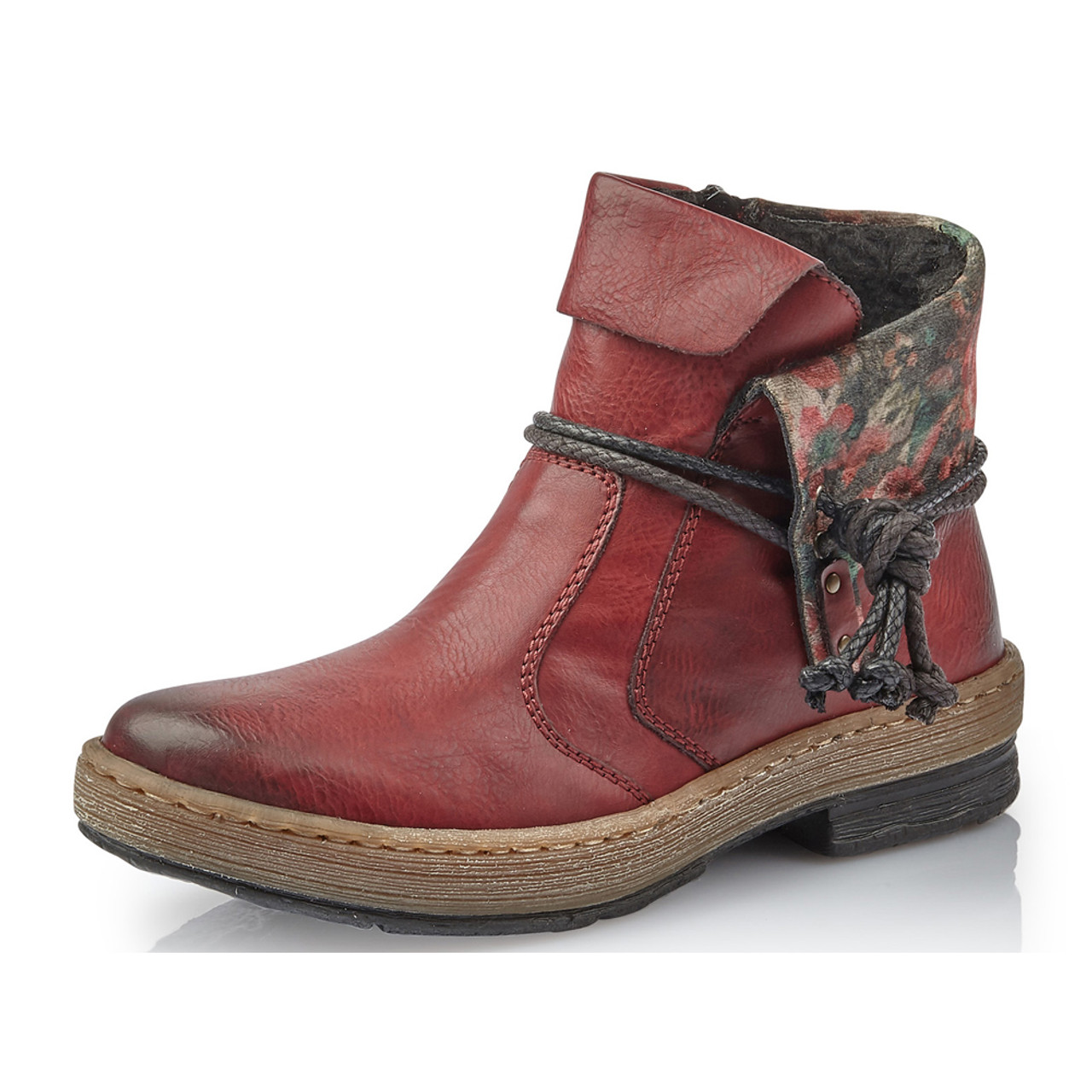 Rieker Women's Felicitas 71 Bootie - Red Discount Rieker Ladies Boots & More - Shoolu.com Shoolu.com