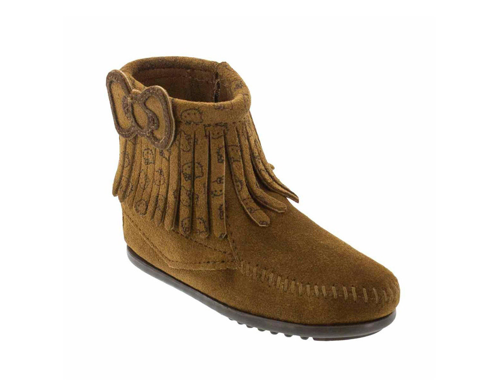Minnetonka Girl's Hello Kitty Fringe Boot Brown Discount