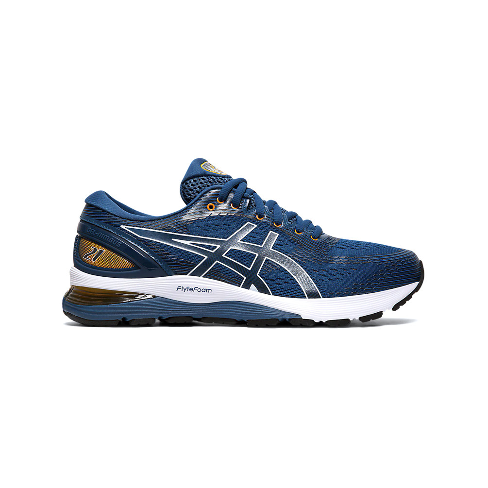 Asics Men's Gel Nimbus 21 Running Shoe Blue Discount Asics