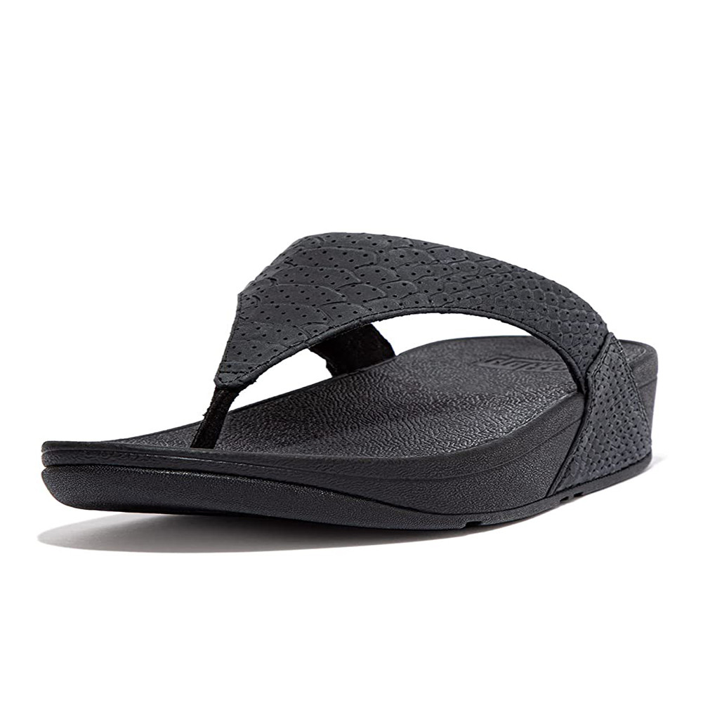FitFlop Women's LULU Perf Croc-Embossed Lea Toe-Post Sandal - Black |  Discount Fitflop Ladies Sandals \u0026 More - Shoolu.com | Shoolu.com