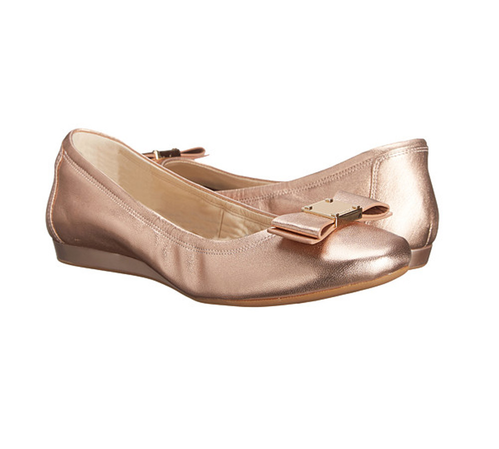 slim fit dress slacks Nina Little and Big Girls Rose Glitter Ballet Flats - Gold main image 1