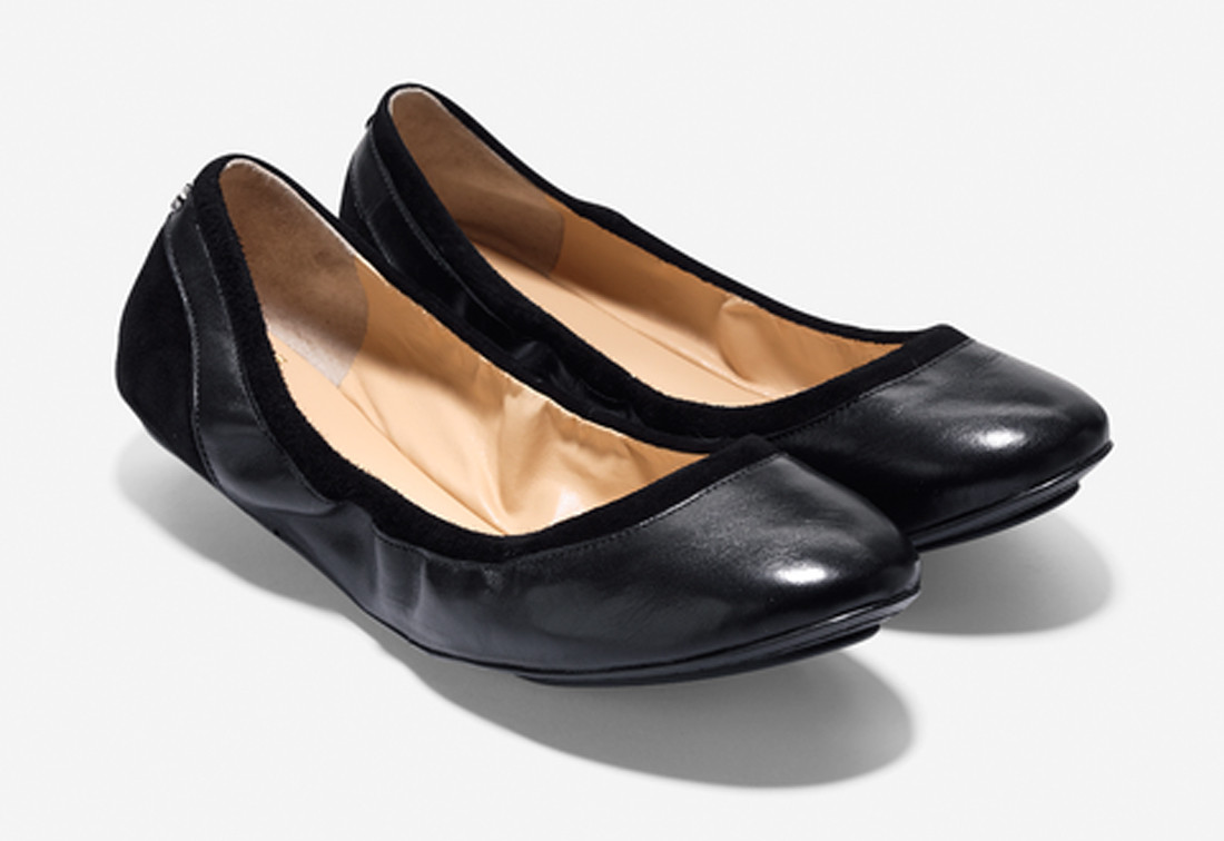New Cole Haan Women's Avery Ballet Flats Black Discount Cole
