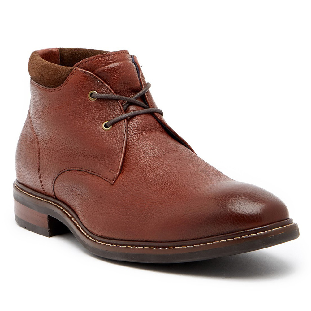 Cole Haan Tan Leather Chukka Boots with Red Laces display picture 2
