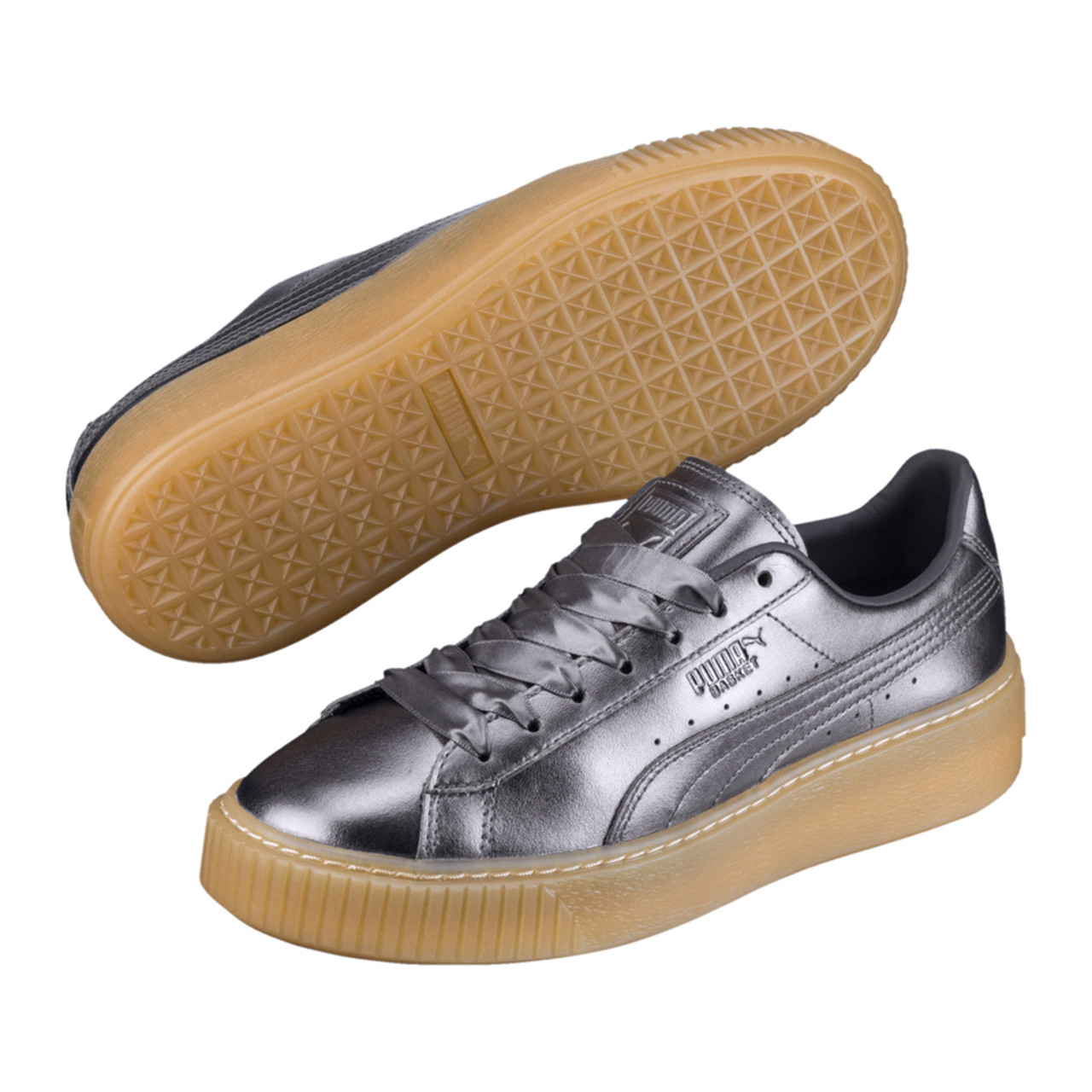puma basket leather platform sneaker
