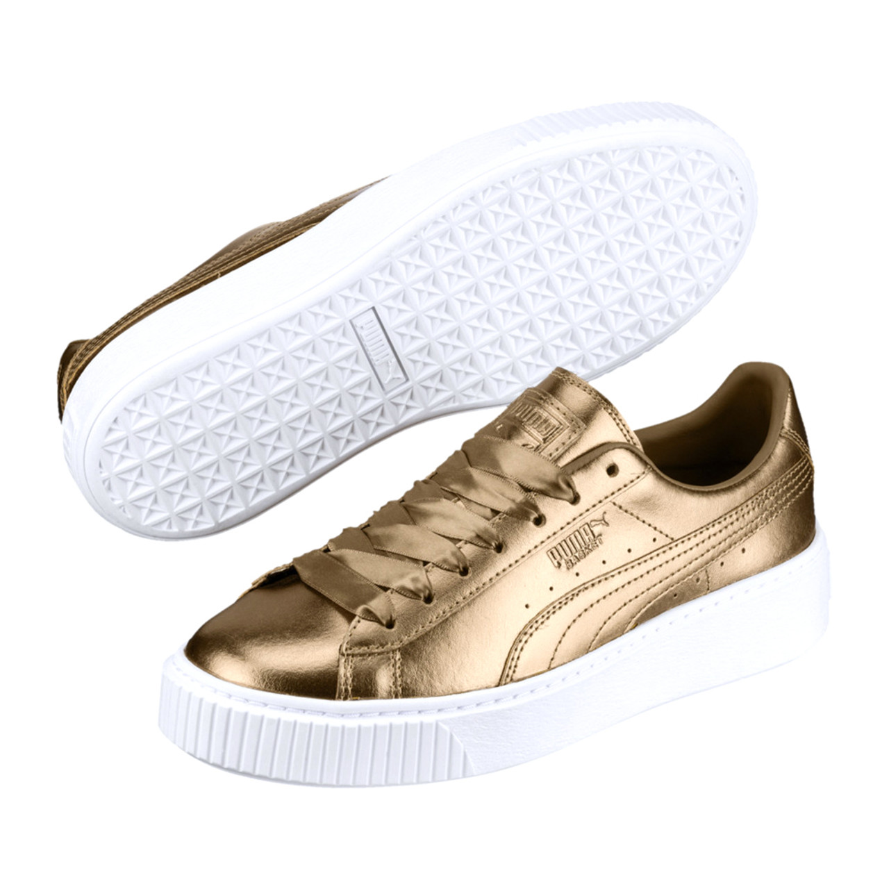 puma ladies basket platform luxe sneakers