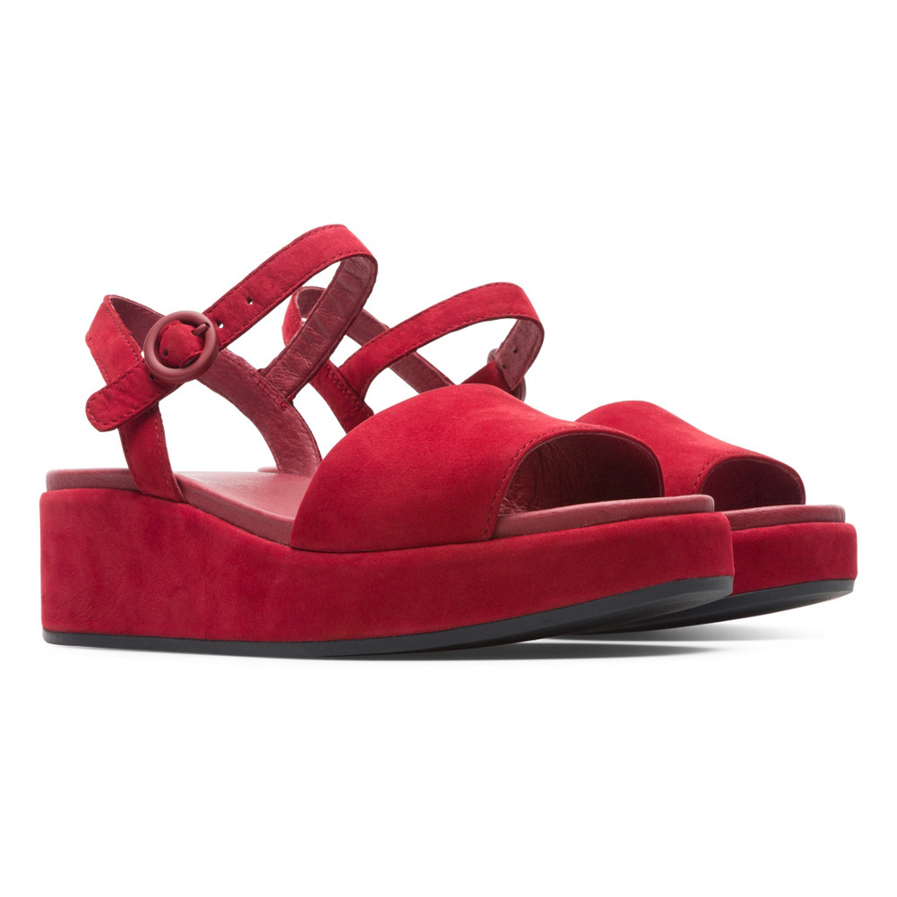 Camper Women's Misia Wedge Sandal Red Discount Camper Ladies