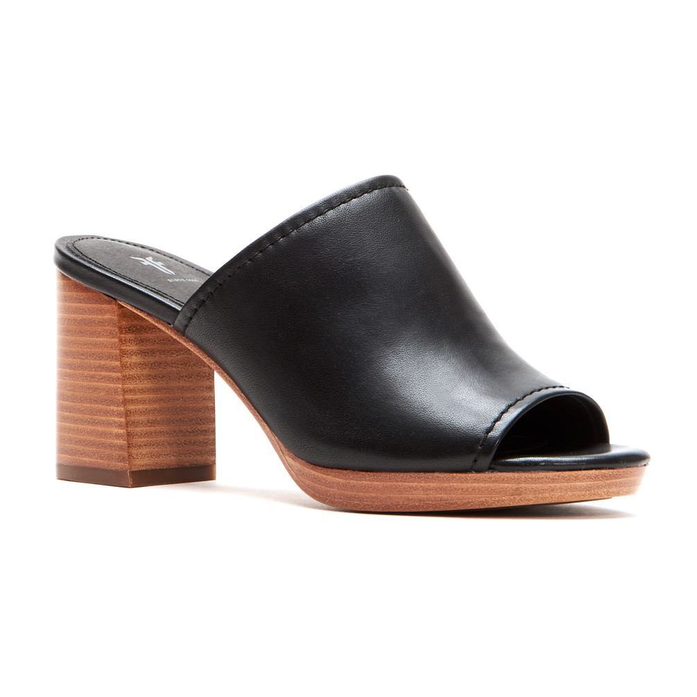 FRYE Women's Blake Mule Heeled Sandal Black Discount FRYE
