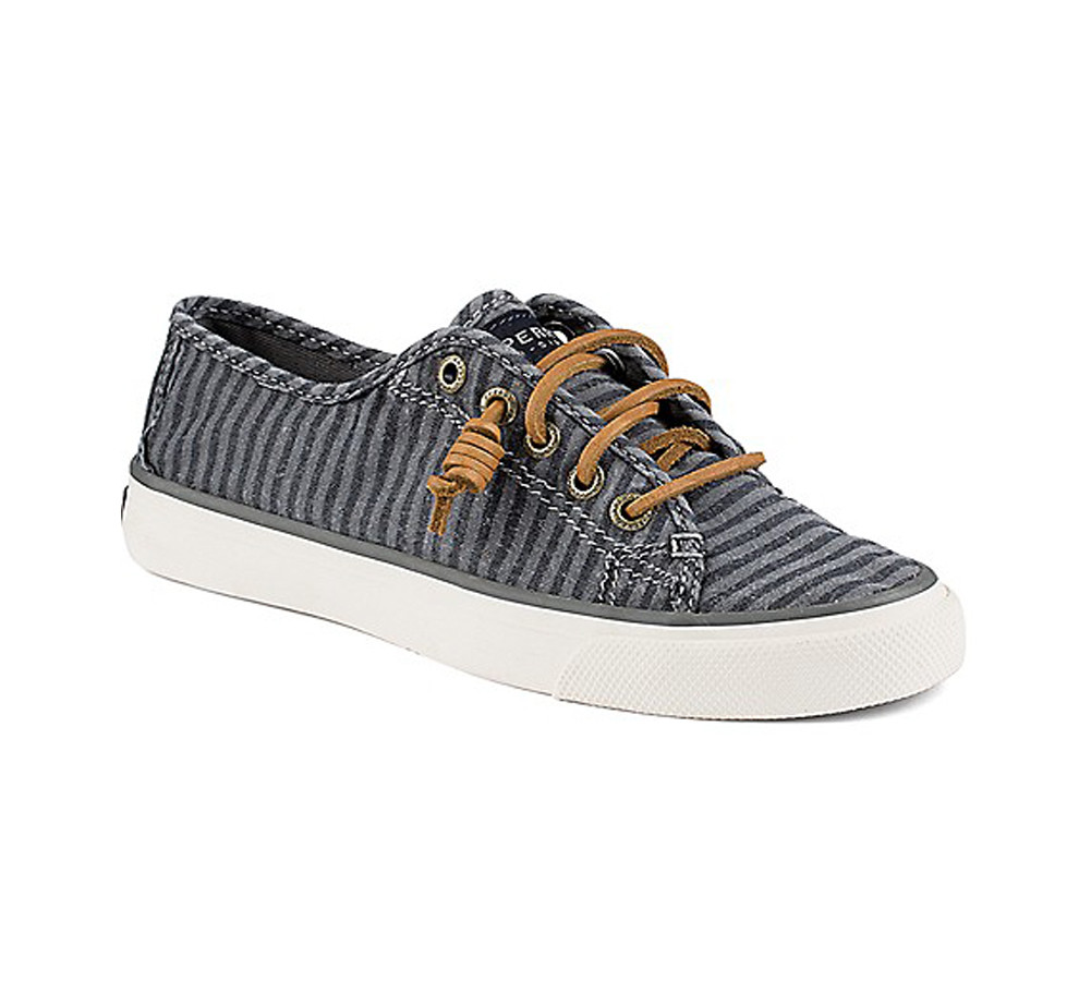 Sperry Women's Seacoast Stripe Sneaker Grey Discount Sperry