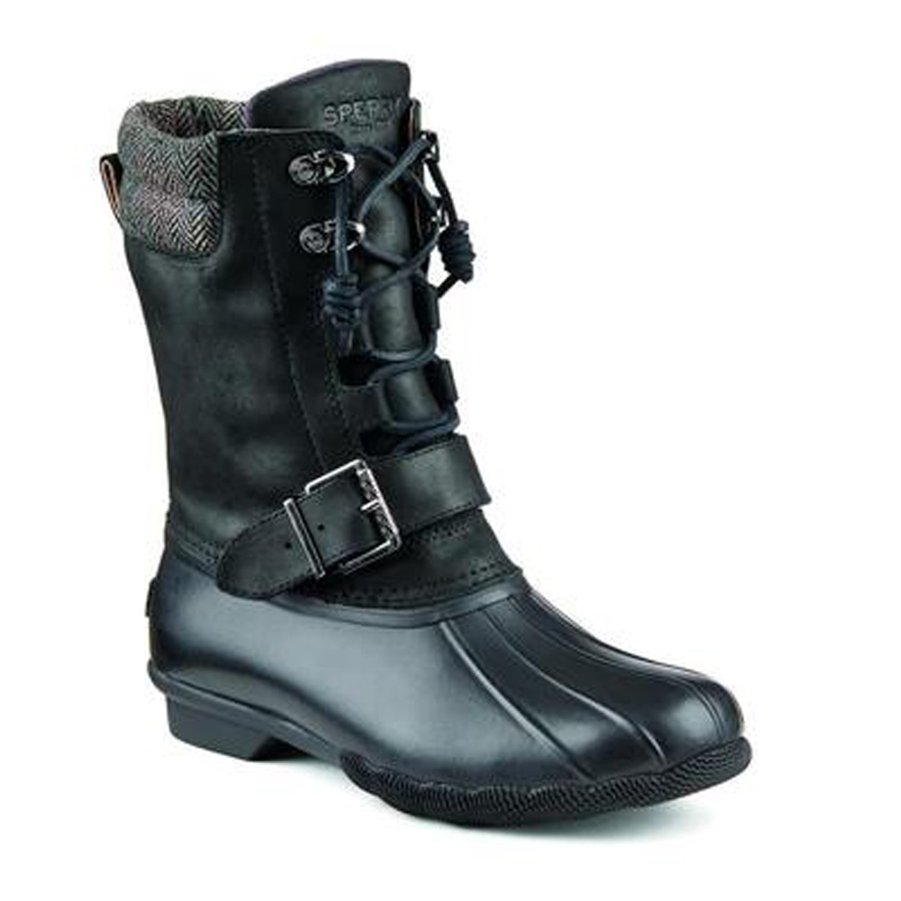 womens black sperry boots