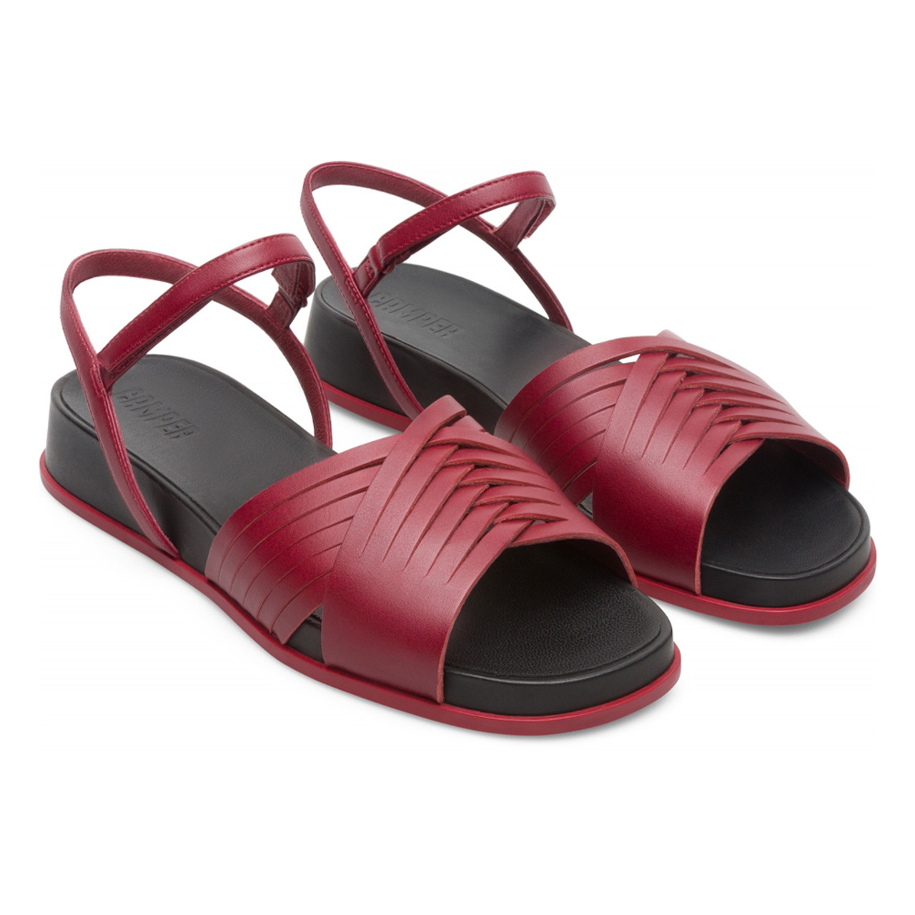 Mabel Leather Sandal - Red – empty provisions