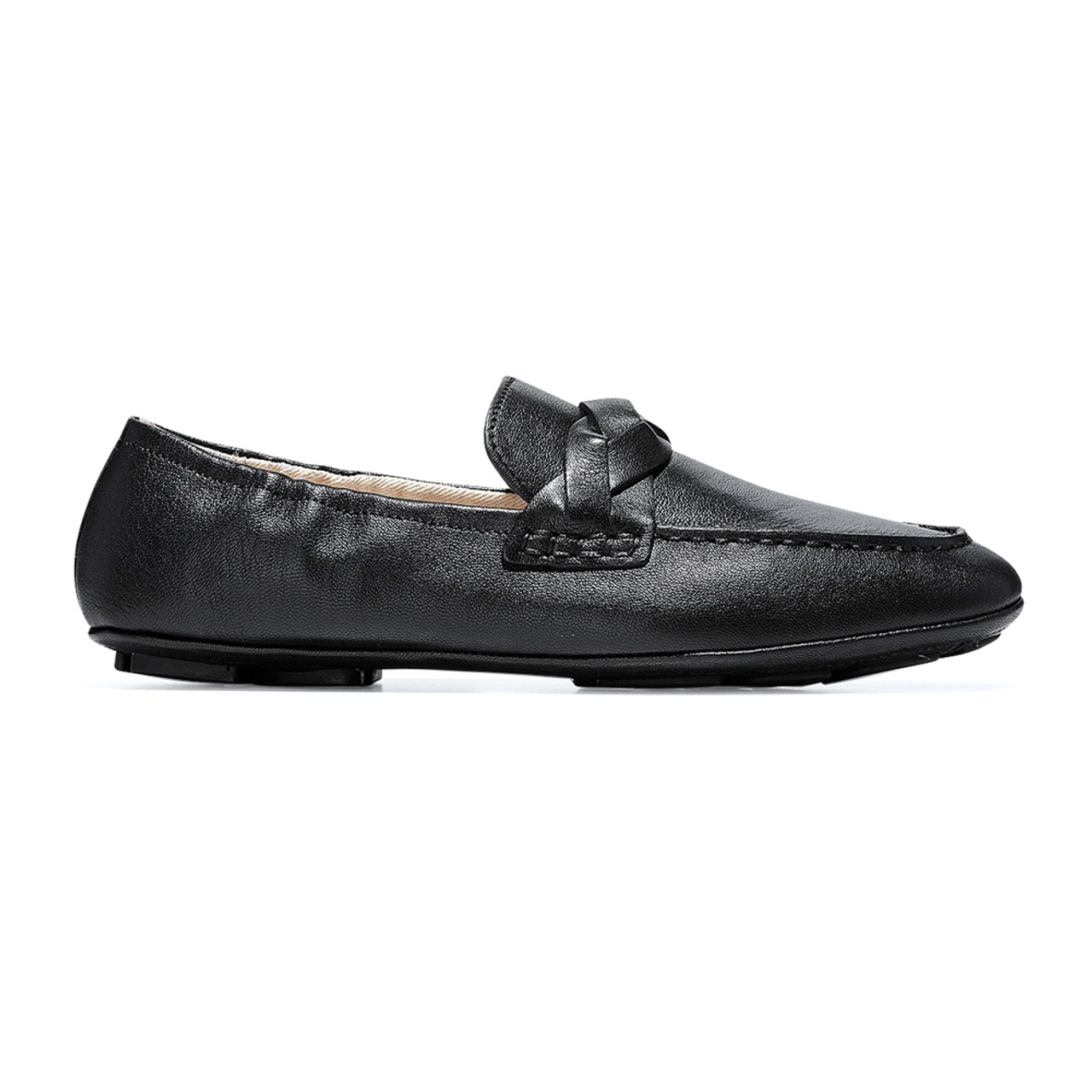 flat black leather shoes ladies