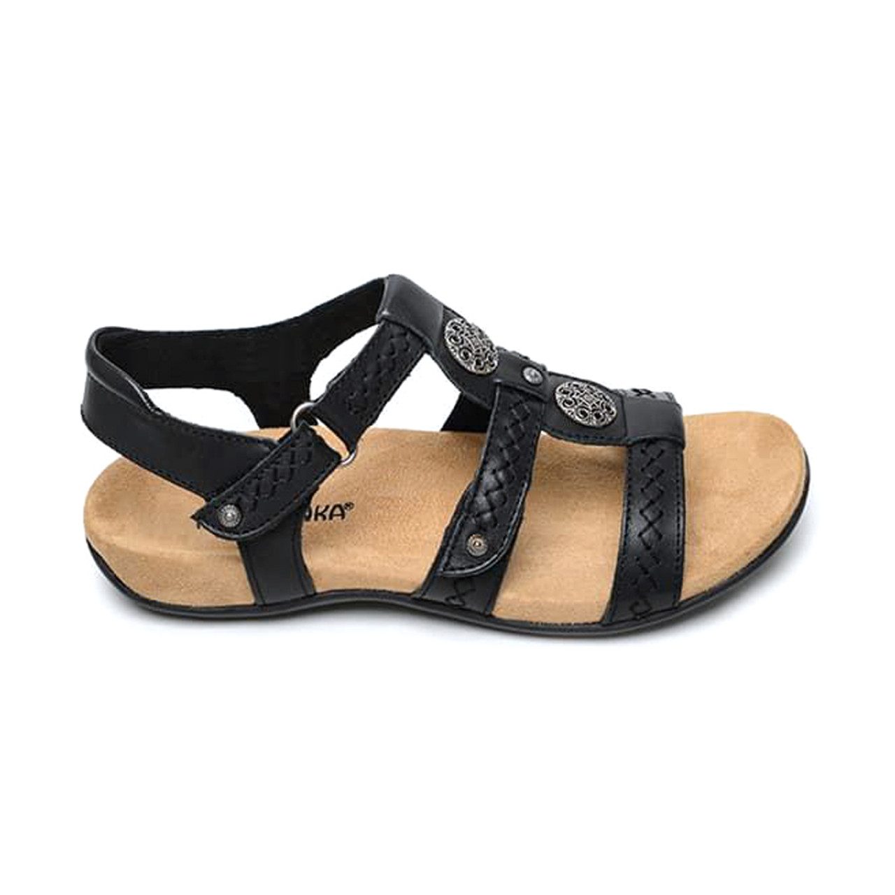 minnetonka black sandals