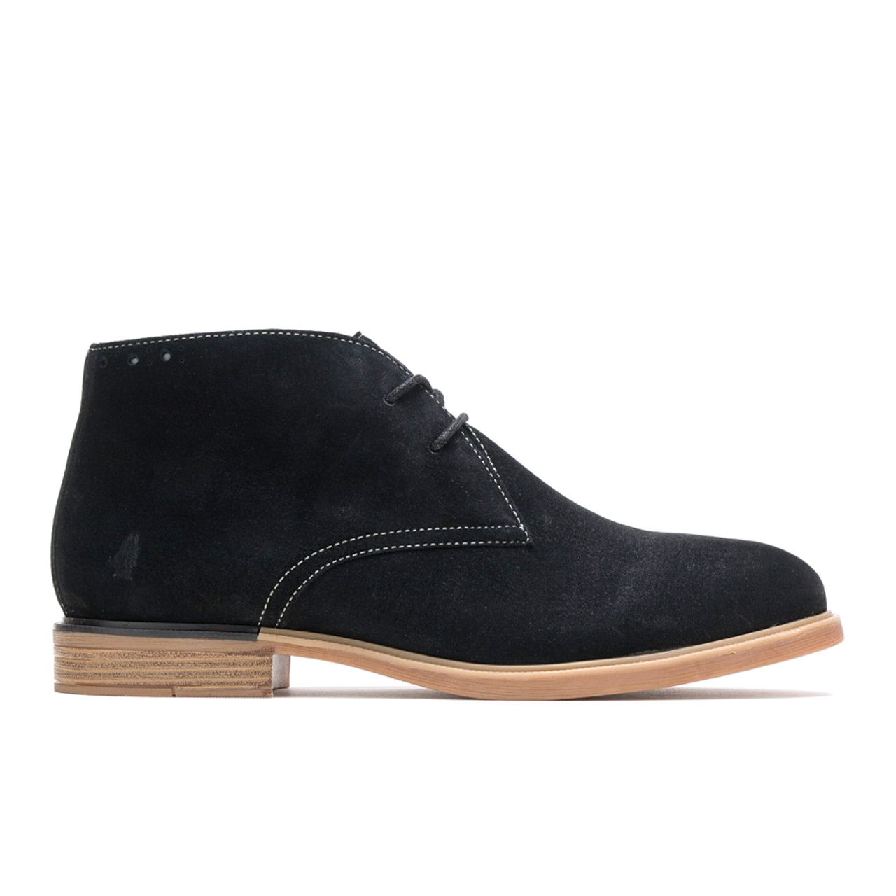 black suede hush puppies