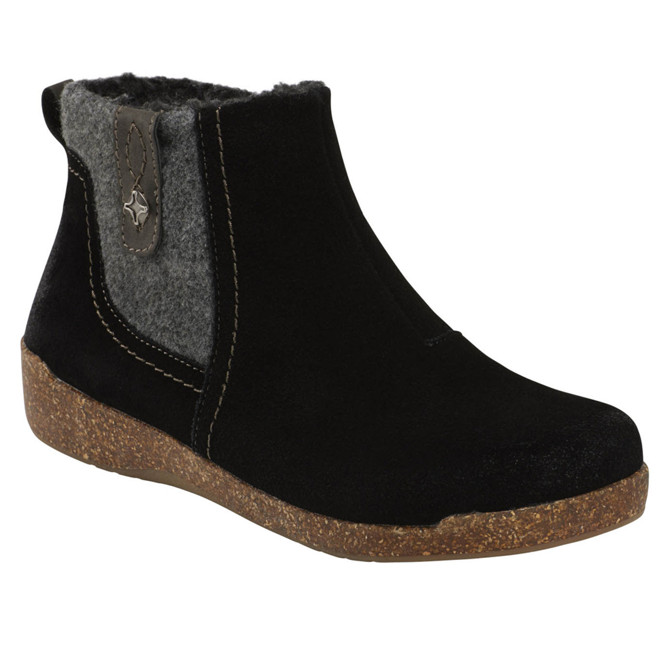 earth origins leather and suede ankle boots