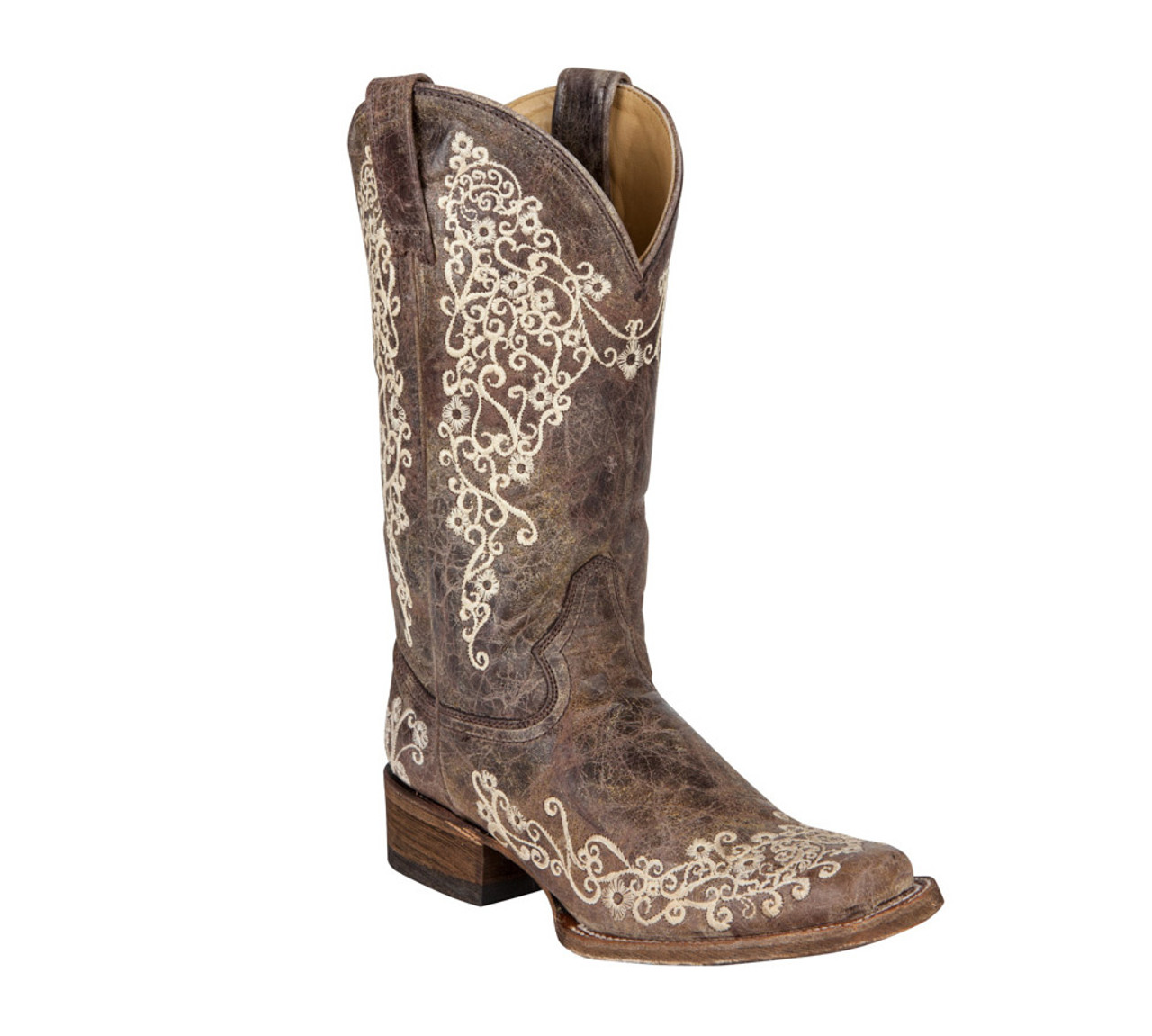 corral women's bone embroidery western boots