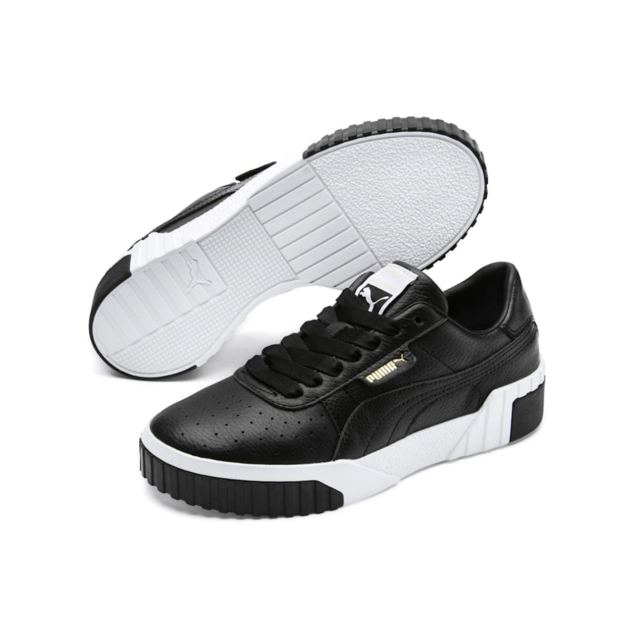 puma cali sneakers black and white