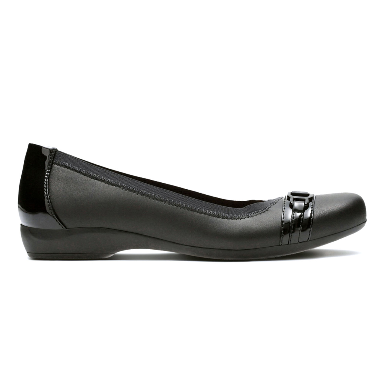 New Clarks Women's Kinzie Light Flat Black Combi 9.5 - Black Combi | Discount Ladies Shoes & More - Shoolu.com | Shoolu.com