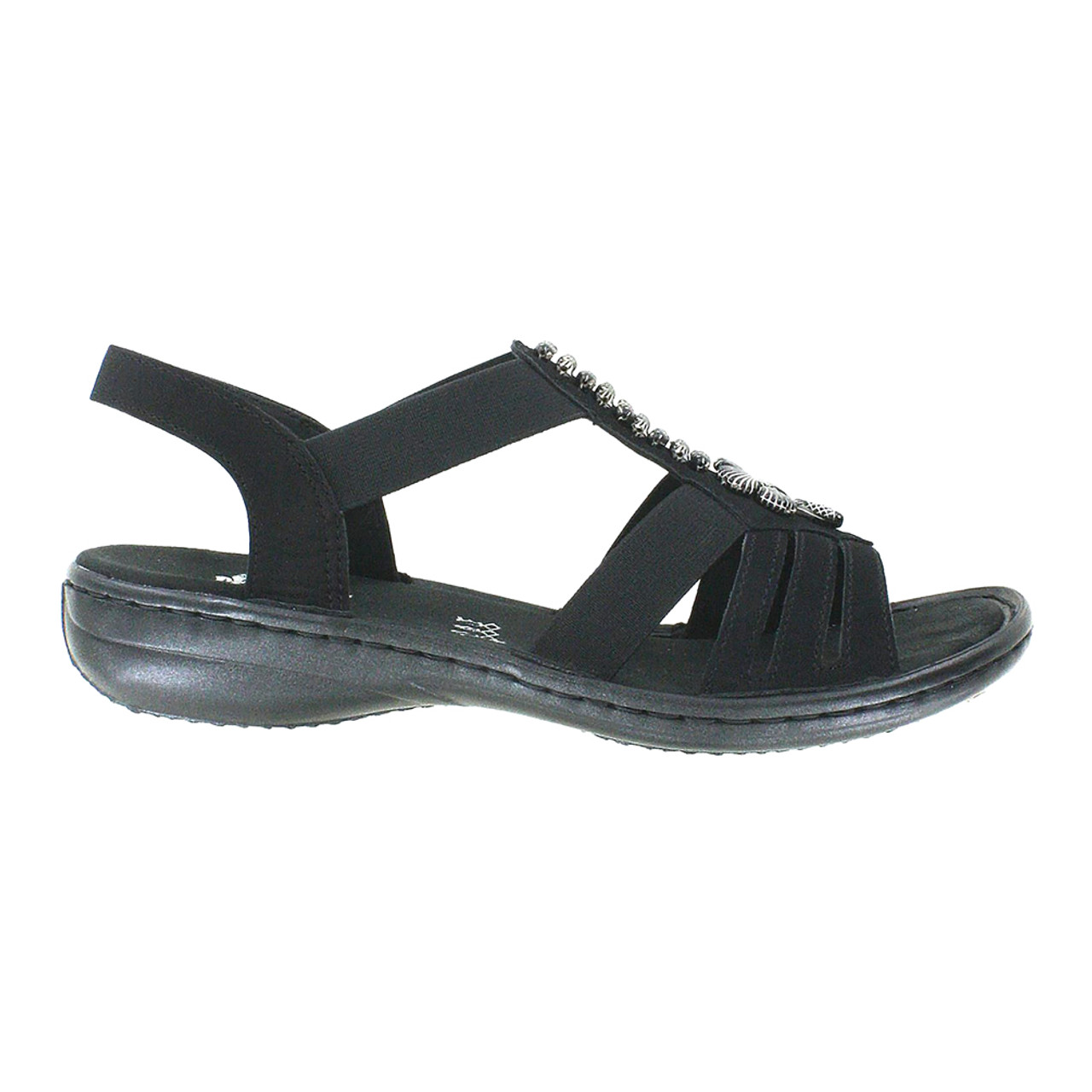 RIEKER WOMENS VELCRO STRAP SANDAL - NAVY | Paul Byron Shoes | Ireland