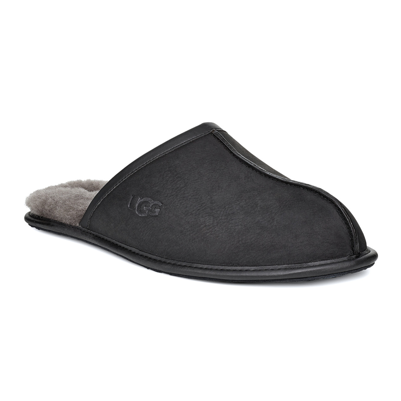 UGG Men's Scuff Leather Slipper Black