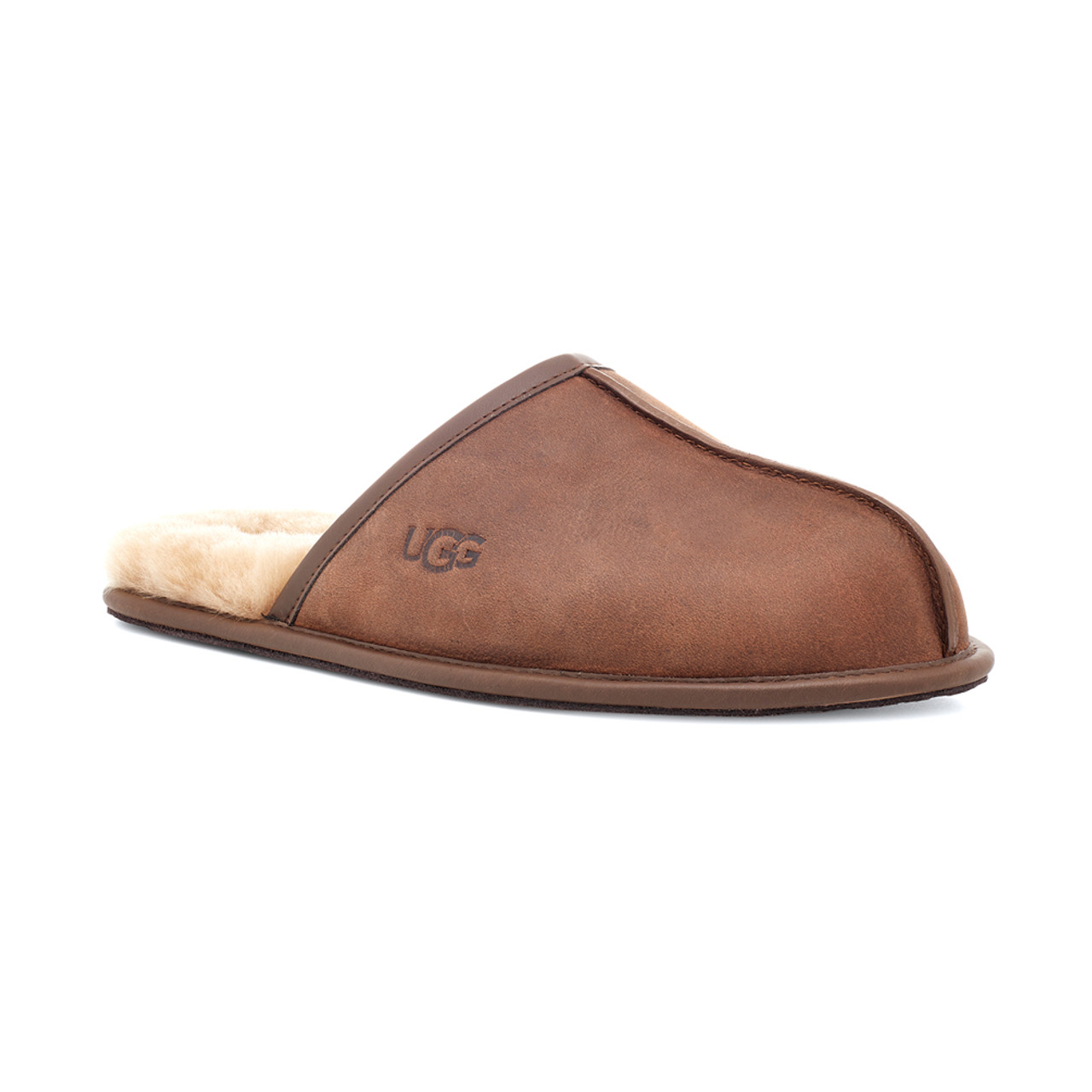 Mens ugg scuff leather clearance slippers