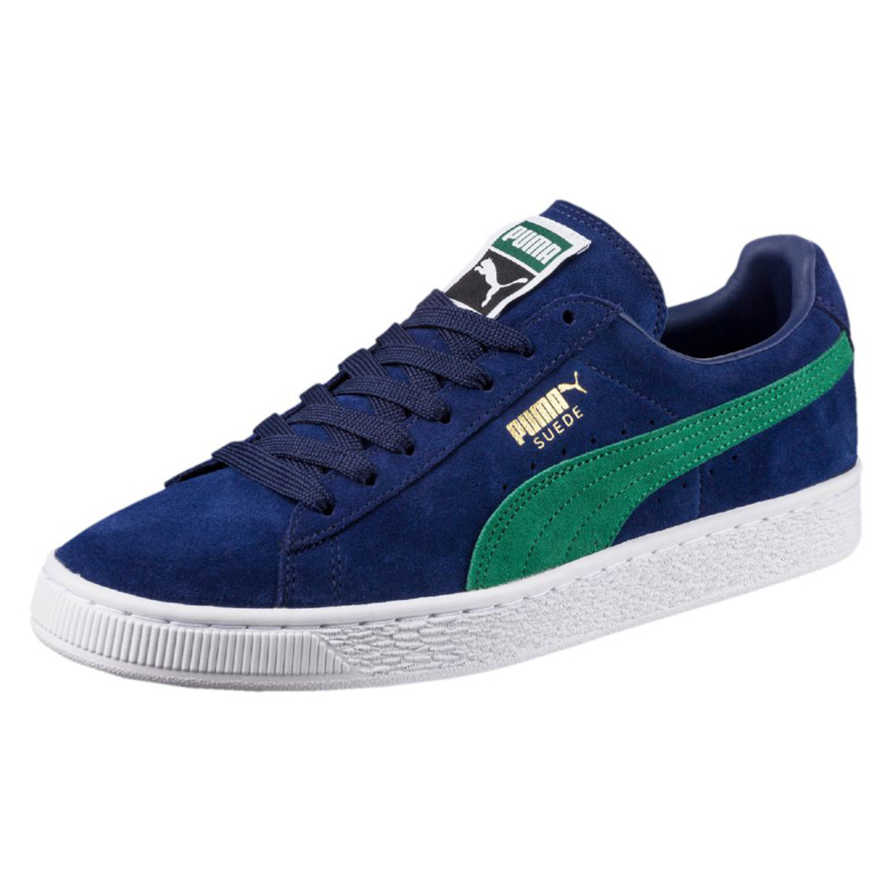 puma suede blue and green