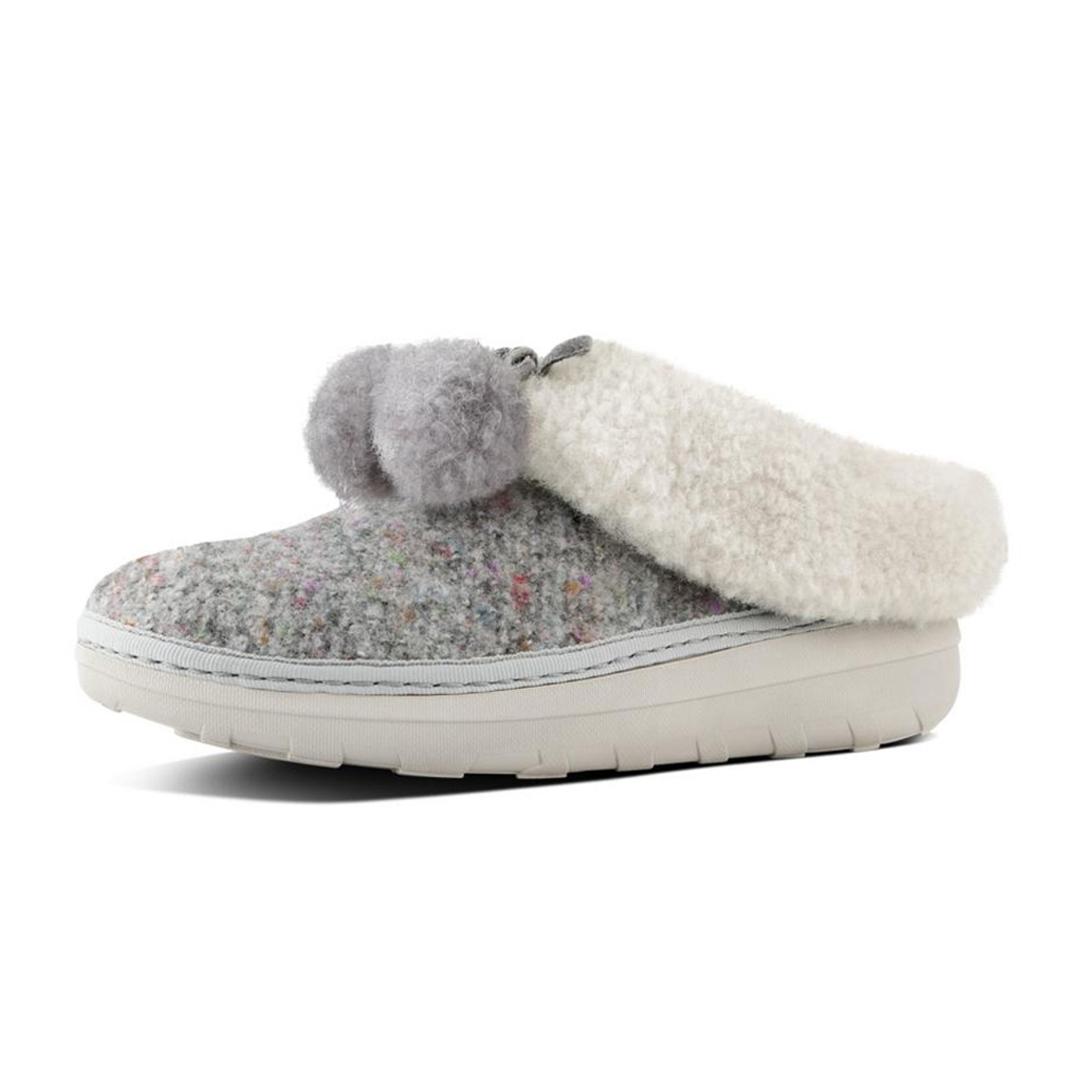 Fitflop Women s Loaff Snug Pom Slipper Grey Discount Fitflop