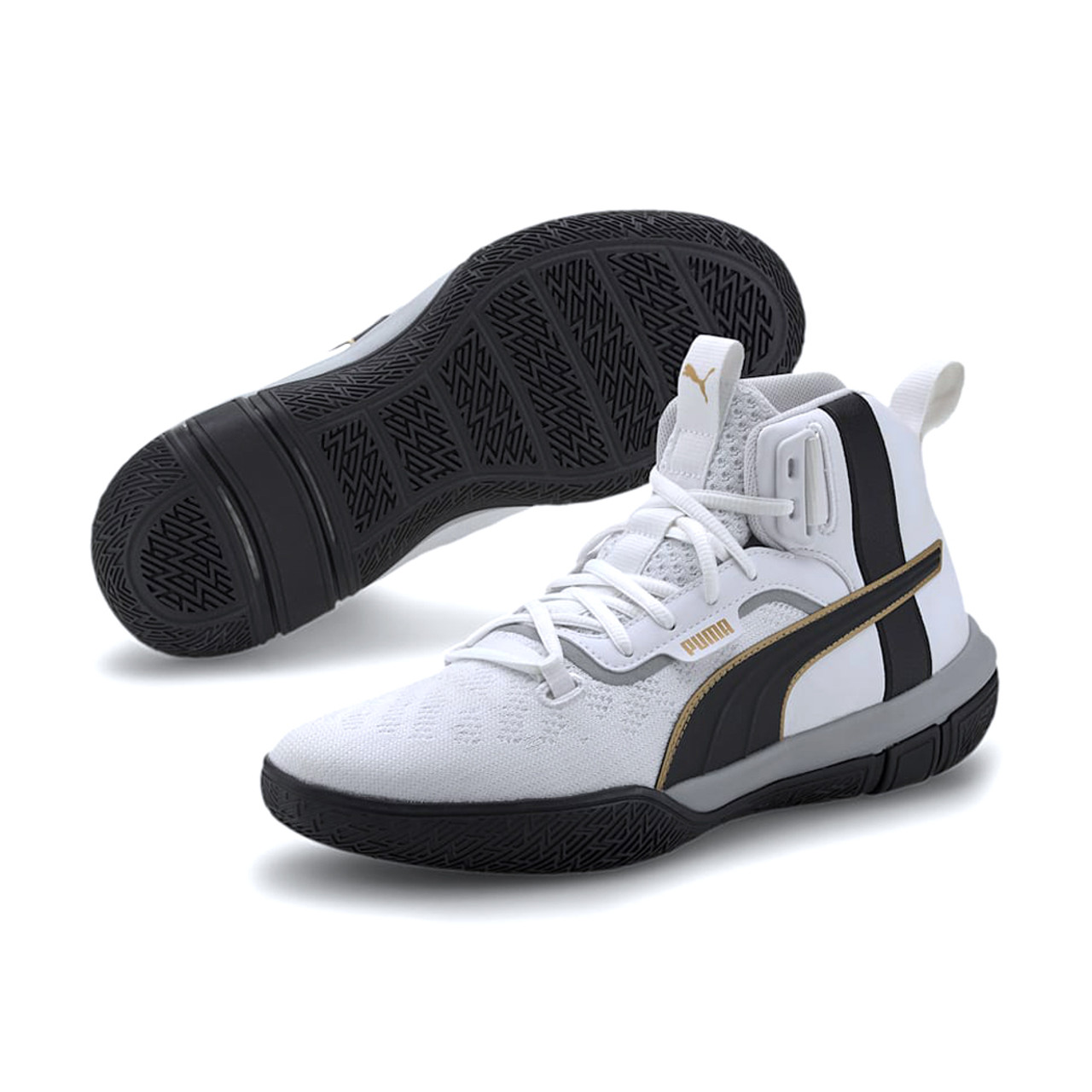 black and white puma basketball shoes