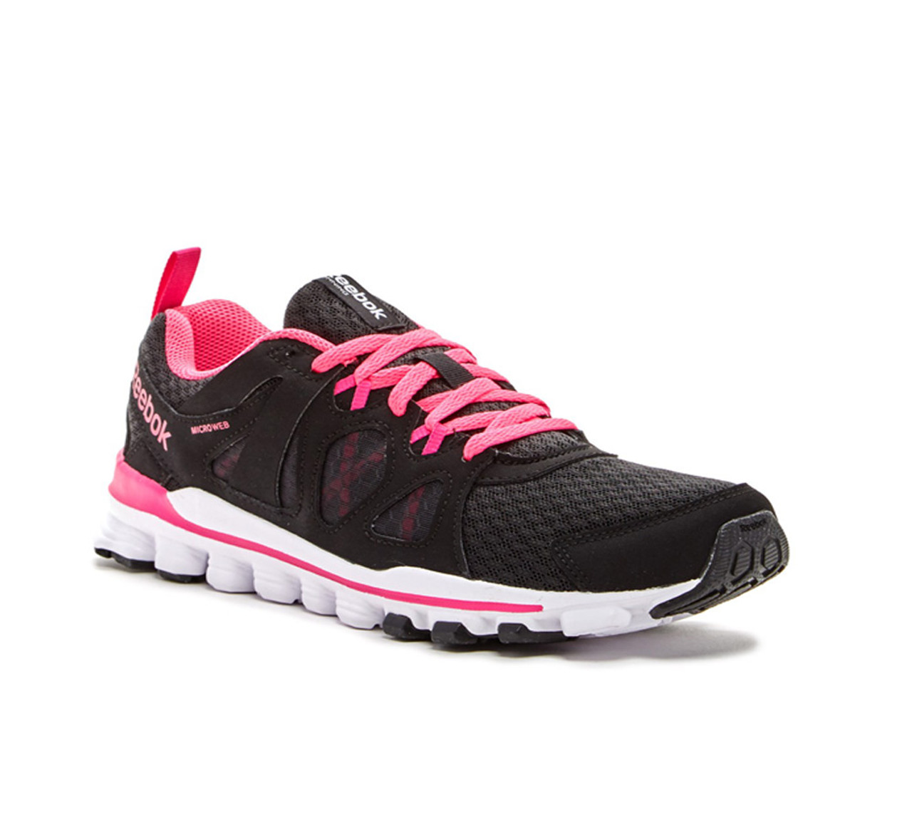 Pink and hot sale black reebok