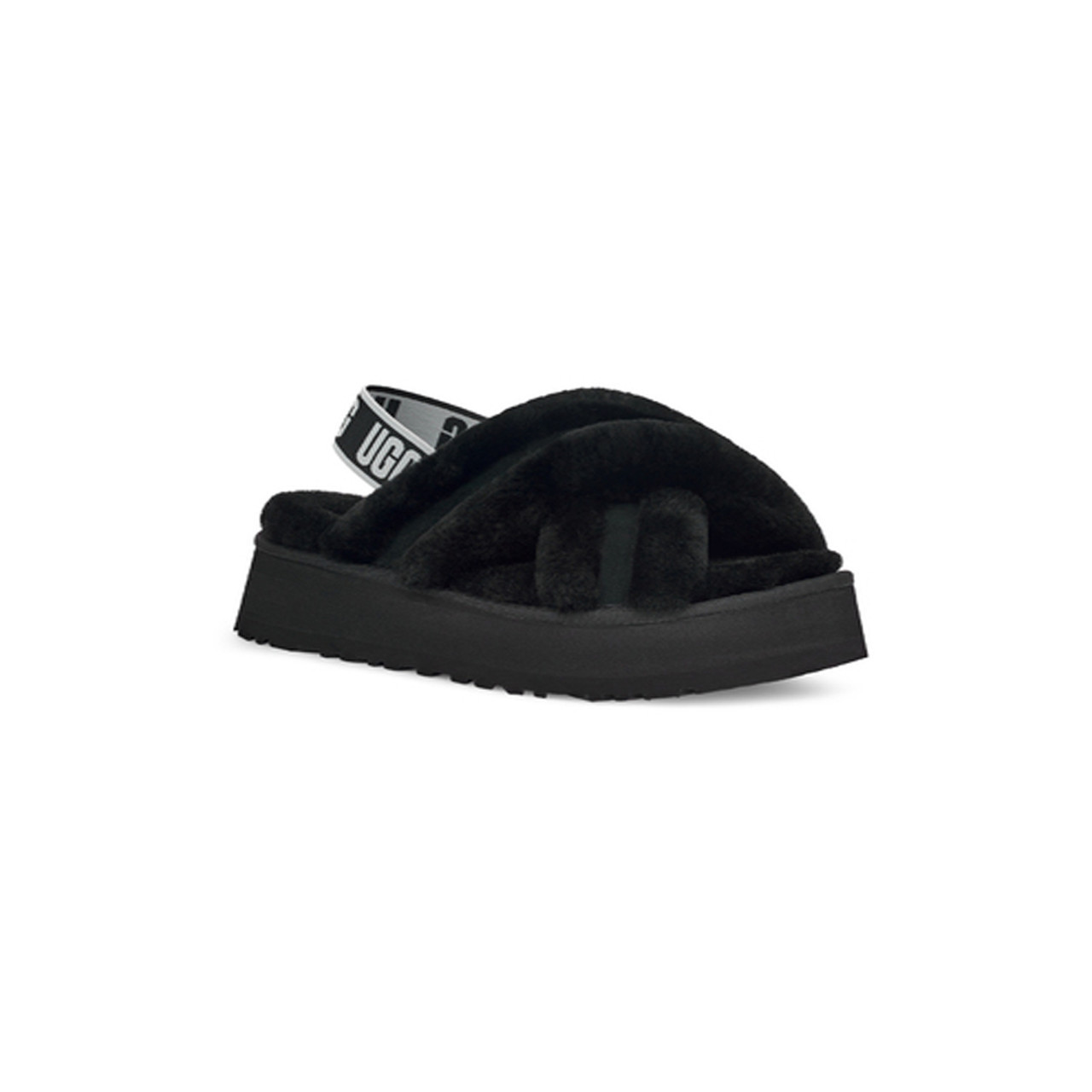 UGG Women's Disco Cross Slide Sandal Black