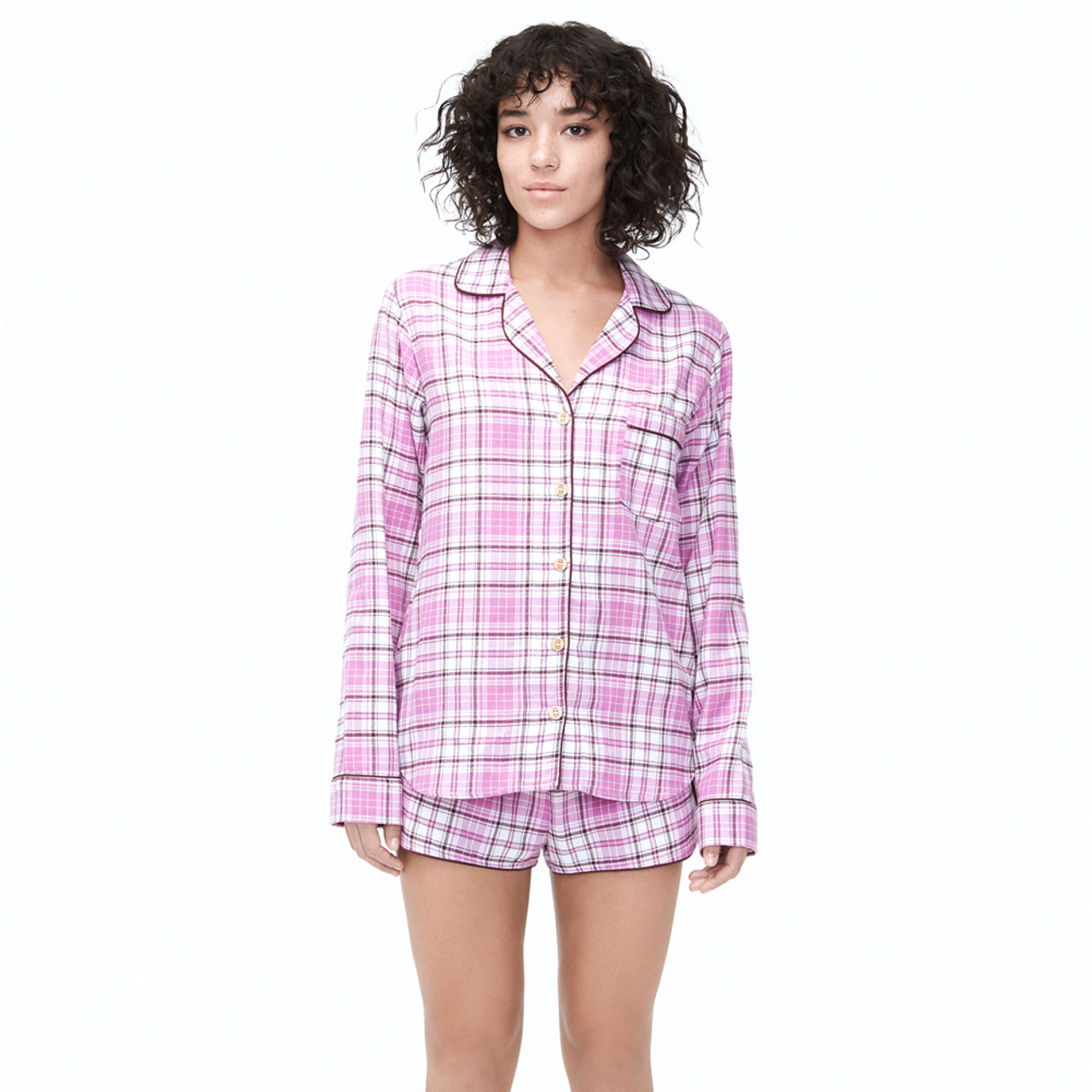 UGG Women s Milo Flannel PJ Set Pink Discount UGG Apparel