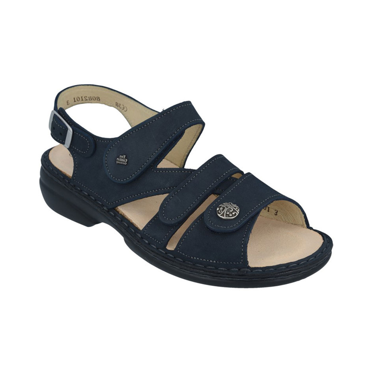 FINN COMFORT ADANA SOFT LEATHER SANDALS REMOVABLE INSOLE SILVER |  SanitariaWeb