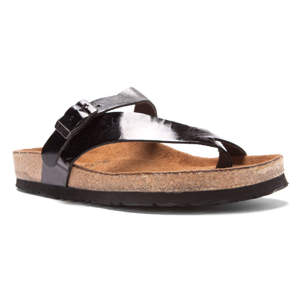Naot Tahoe Slides Black Patent Leather Ladies Discount Naot
