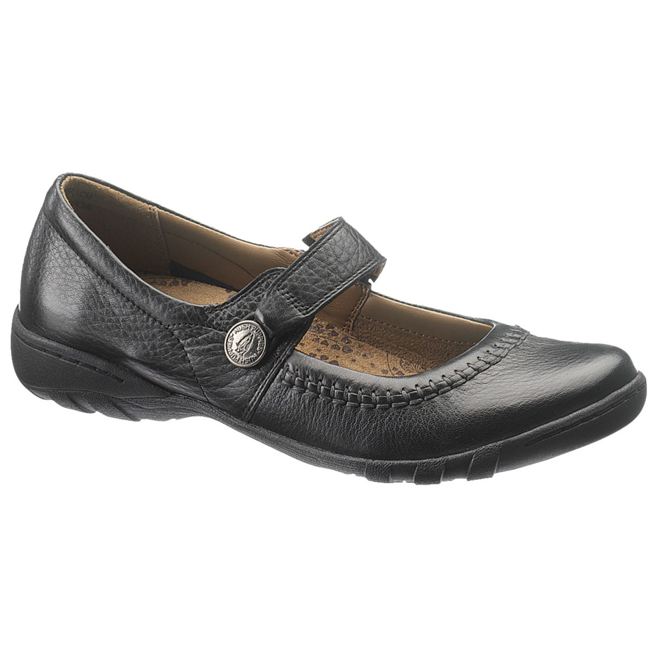 Hush Gyneth Black Leather Ladies - | Discount Hush Puppies Ladies Shoes & More - Shoolu.com | Shoolu.com