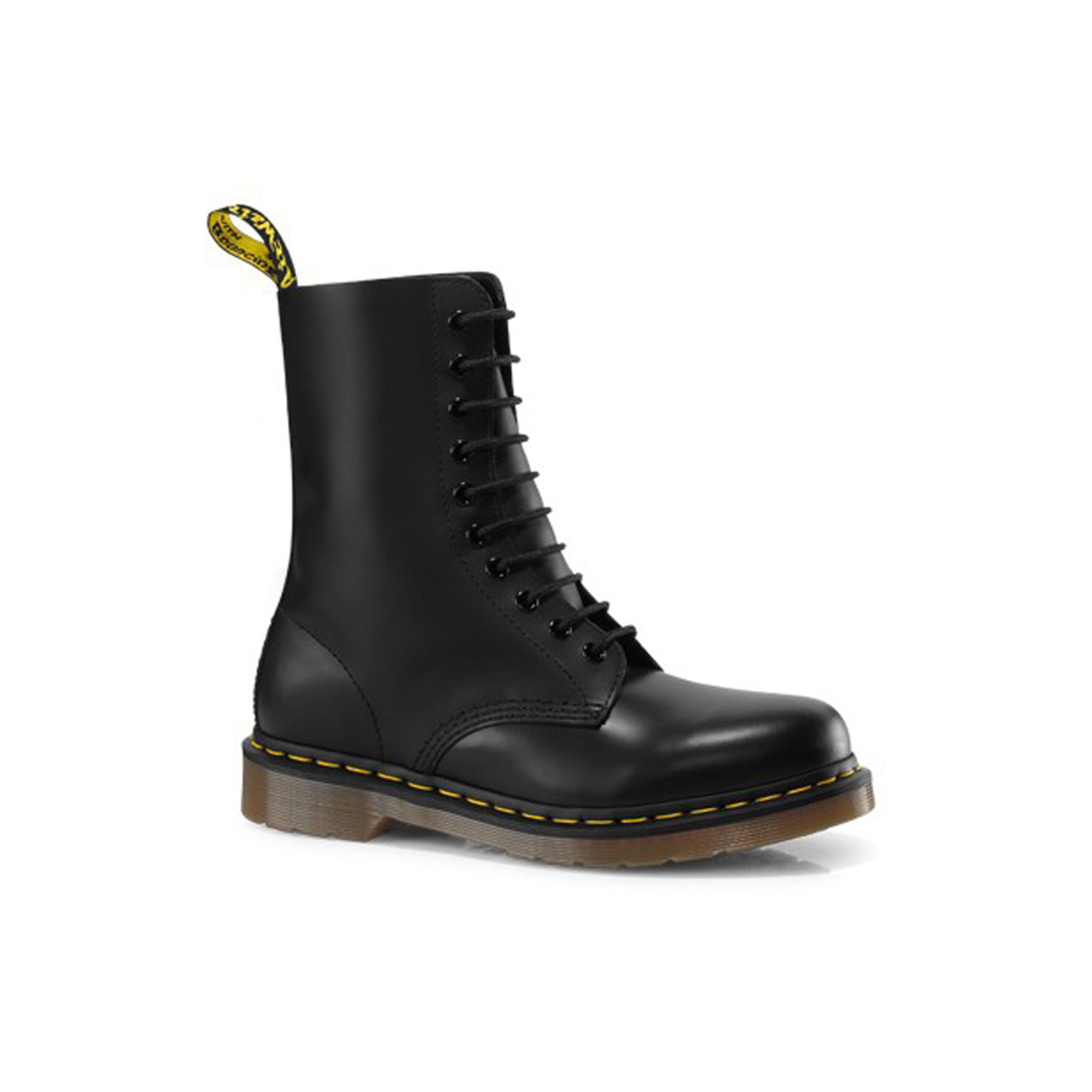 Dr Martens Unisex 1490 10 Eye Lace Up Boot Black Smooth