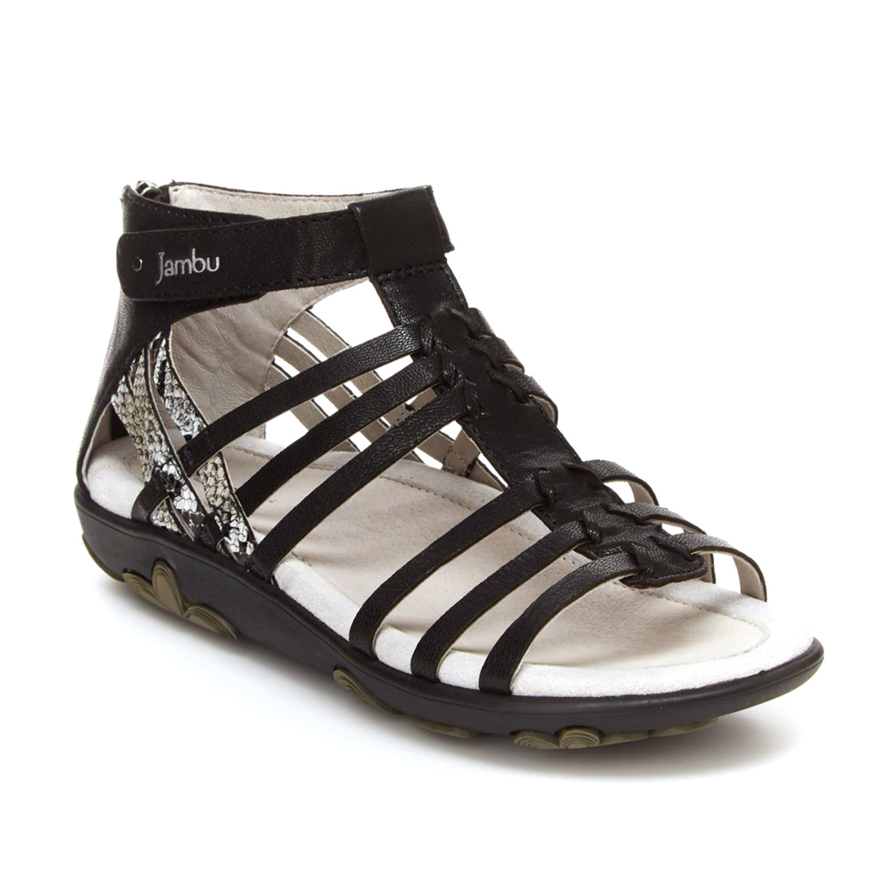 Women's Fashion Peep Toe Pu Leather Gladiator Sandals - Beige,Black