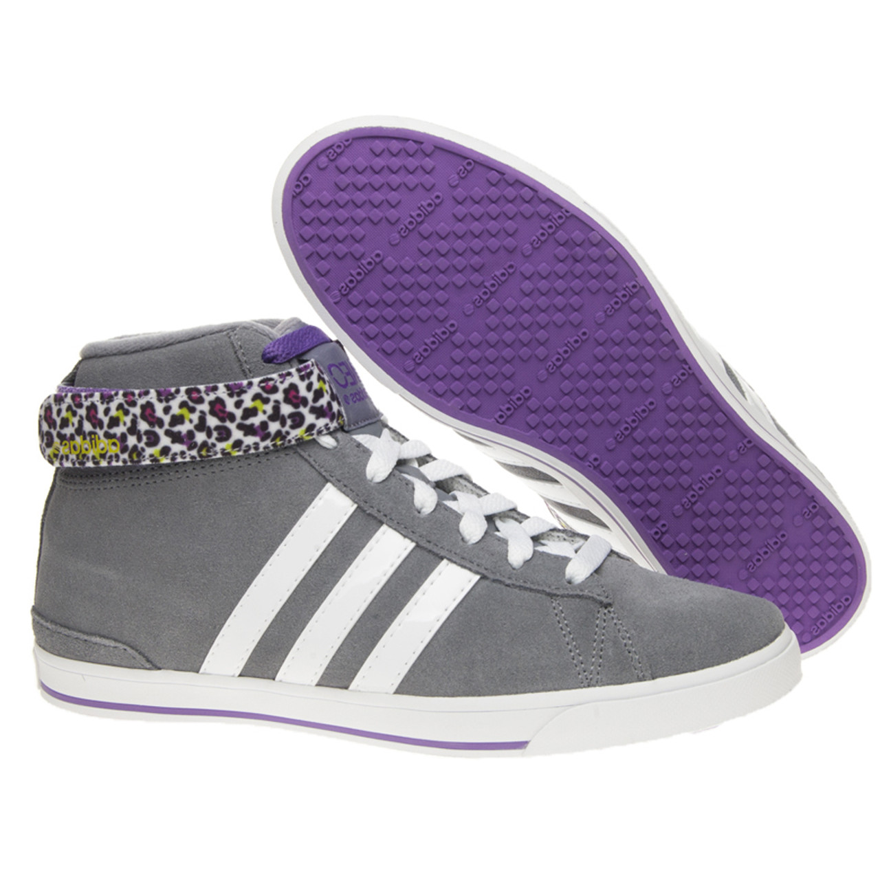 Adidas BBNEO Daily Twist Mid Grey/Purple Ladies Sneakers Grey/Running White/Purple | Discount Ladies Athletic Shoe & - Shoolu.com | Shoolu.com