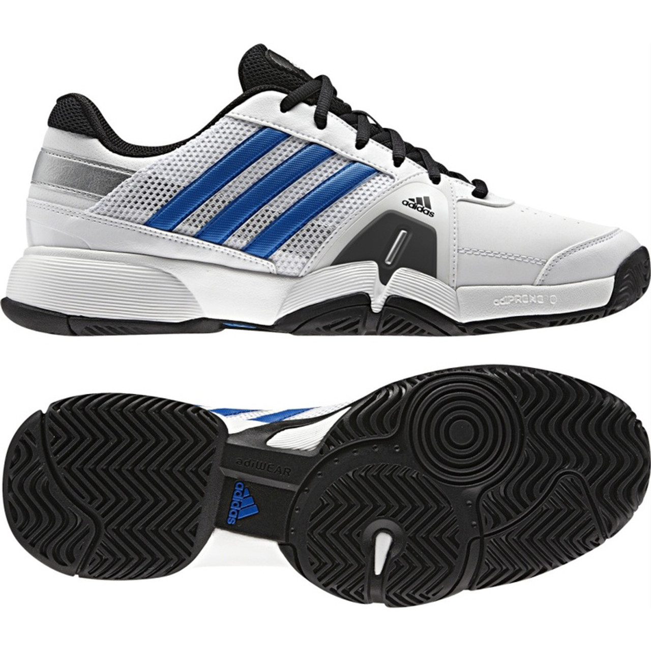 Adidas Barricade Team 3 White/Blue Mens Tennis Shoes | Discount Adidas Men's Athletic Shoes More - Shoolu.com | Shoolu.com