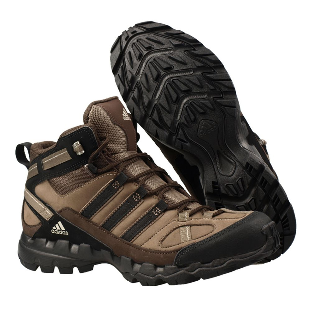 Adidas Ax Mid Leather Brown/Black Mens Hiking Boots - Grey Blend/Black/Collegi | Discount Adidas Men's Athletic Shoes & More Shoolu.com Shoolu.com